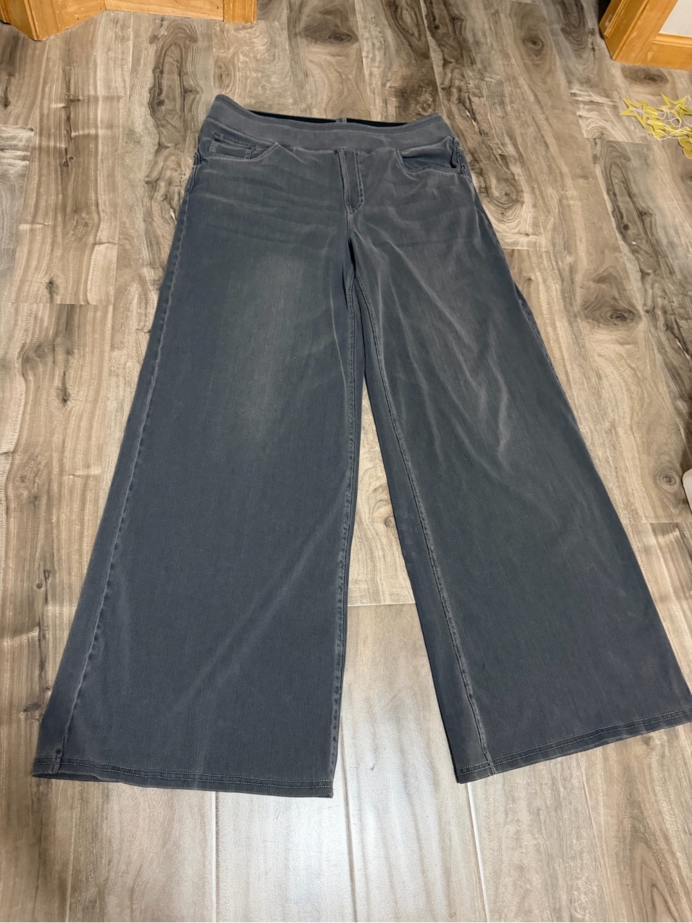 Halara Wide Leg Stretch Jeans Pants Charcoal Gray XL Tall